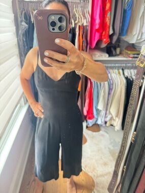 Bailey 44 Black Satin Cropped Jumpsuit